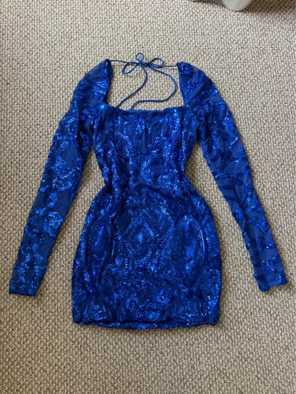Lucy in the Sky blue sequin mini dress